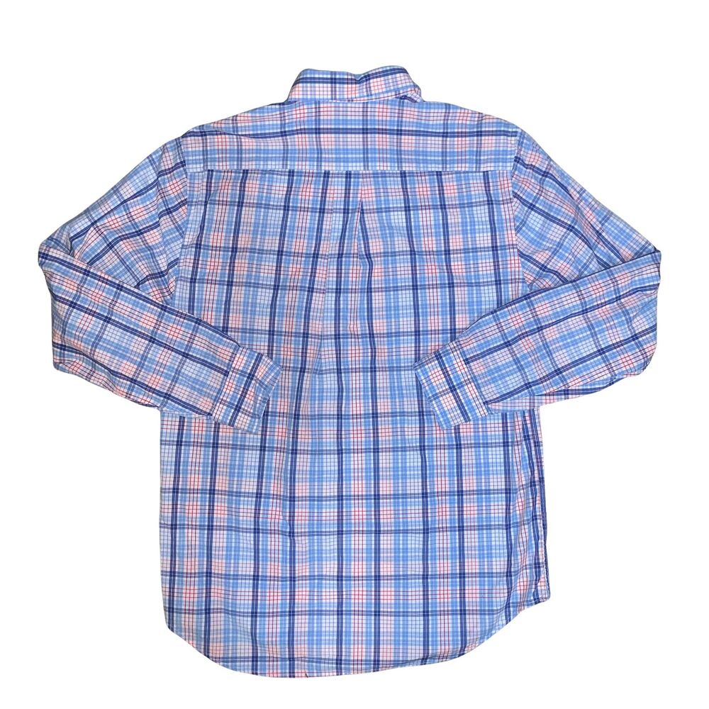 Vineyard Vines Mens Medium Button Down Shirt Blue Plaid Slim Fit Whale Preppy - Picture 3 of 5